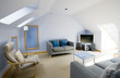 lounge area in newly restored rebuilt house