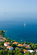 Sail boat on Adriatic sea scene, Croatia