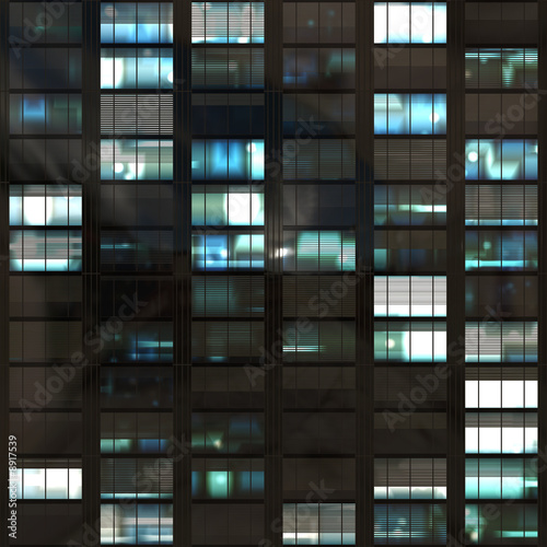 Office Skyscraper Windows During Night Time Abstract