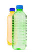 Foto: two bottles full of water against white background, two bottles full of water against white background,