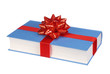 Book with ribbon and bow isolated on white