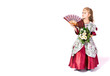 young girl as princess on white background