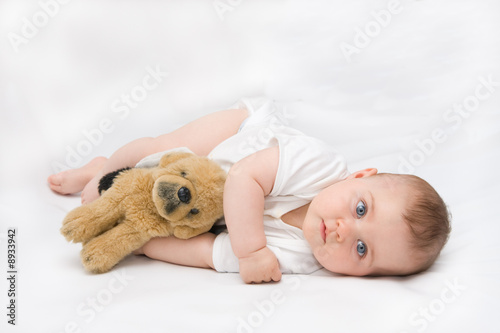 Cute Baby  Picture on Little  Cute Baby Boy Lying On White Background    Renata Osinska