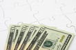 Puzzle with twenty dollar bills . understanding finances Puzzle with twenty dollar bills . understanding finances