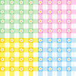 Four floral gingham seamless repeat patterns Four floral gingham seamless repeat patterns