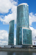 The huge construction site of the Moscow City highrise complex
