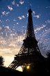 Eiffel Tower at sunset, Paris France