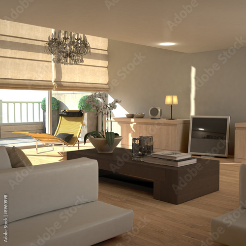 Illustration: Elegant beige interior (sunny) Elegant beige interior (sunny)
