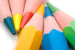 macro colorful crayons on white background macro colorful crayons on white background