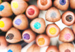 macro colorful crayons on white background macro colorful crayons on white background