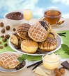 Liqueur and chocolate donuts Liqueur and chocolate donuts