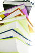 Stack of hardcover books isolated on white