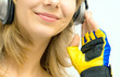 Smiling girl with headphones
