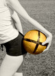 Girl keeping sport ball