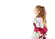 young girl as princess on white background