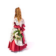 young girl as princess on white background