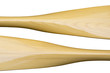 Wooden rowing oars abstract. Isolated on white, clipping paths.