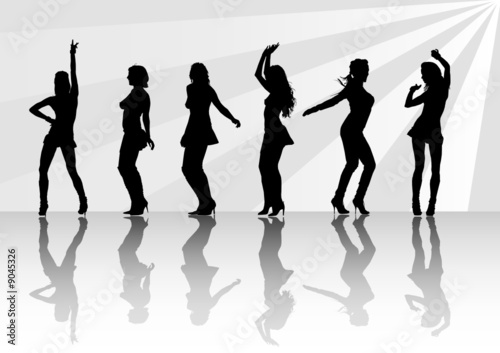 Vector: girls in club girls in club