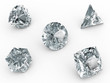 Various diamonds on white background Various diamonds on white background