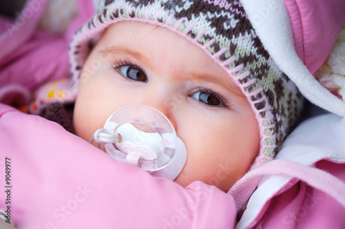 Winter Baby Clothes on Foto  2 Months Old Baby Outdoor In Warm Clothes  Winter  Copyright