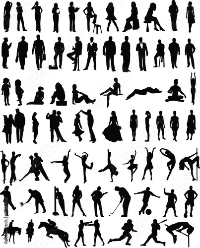 people silhouettes vector. vector people silhouettes