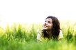 Pretty Smiling Girl Relaxing O...
