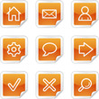 Basic web icons, orange glossy sticker series