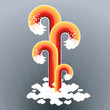 Splashy lined art cloudscape background