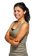 Pretty Young Latina Woman with Arms Crossed Isolated