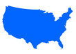 USA Map blue
