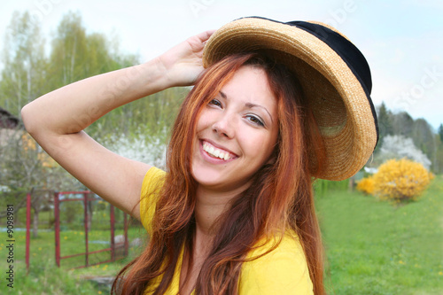 Photo: happy young girl outdoors happy young girl outdoors