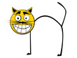 Illustration: Cartooned smiling cat Cartooned smiling cat