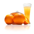 natural orange juice isolated on white