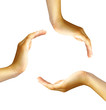 recycling symbol made from hands