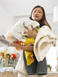 woman with laundry basket