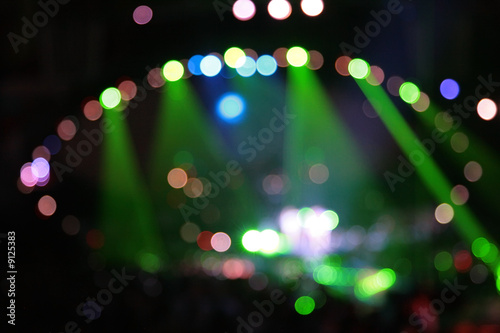 Photo: abstract defocused color spotlights on concert abstract defocused color spotlights on concert