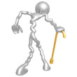 Old Man Walking With Cane