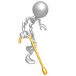 Old Man Walking With Cane