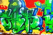 Colorful graffiti on a wall