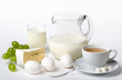 Breakfast on white background