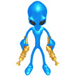 Alien Invader With Retro Rayguns