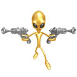 Alien Invader With Retro Rayguns