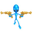 Alien Invader With Retro Rayguns