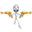 Alien Invader With Retro Rayguns