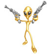 Alien Invader With Retro Rayguns