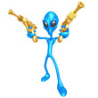 Alien Invader With Retro Rayguns