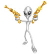 Alien Invader With Retro Rayguns