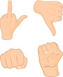 Hand signs.