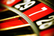 Close up view of the roulette whill, seven