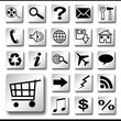 Silver icon button set for web